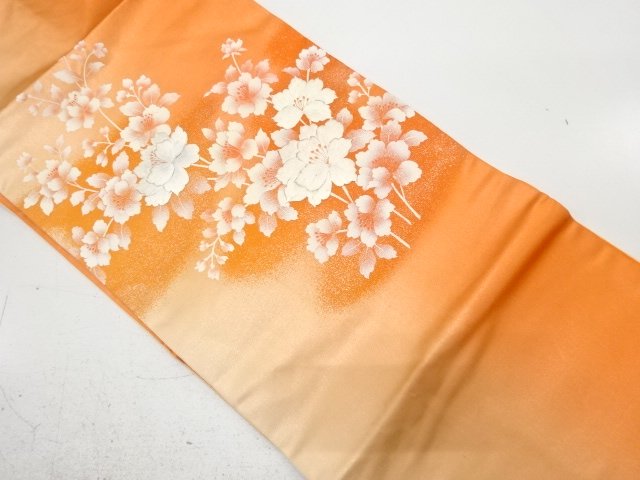 枝花模様　刺繍　名古屋帯